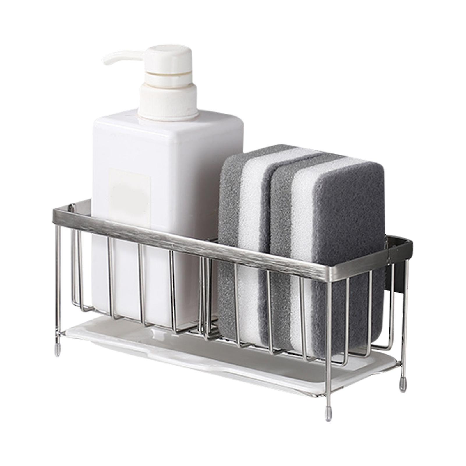 Sink Caddy Bathroom Kitchen Organizer Storage Rag Sponge Holder Stainless Steel