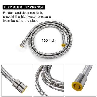 BWE 98.5 in. Stainless Steel Replacement Handheld Shower Hose in Brushed Nickel A-9245N