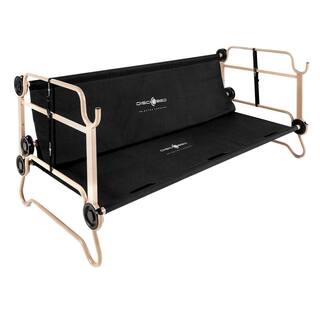 Disc-O-Bed XL Black Portable Adjustable Bunk Bed Camping Bed with 2 Side Organizers 30502BO