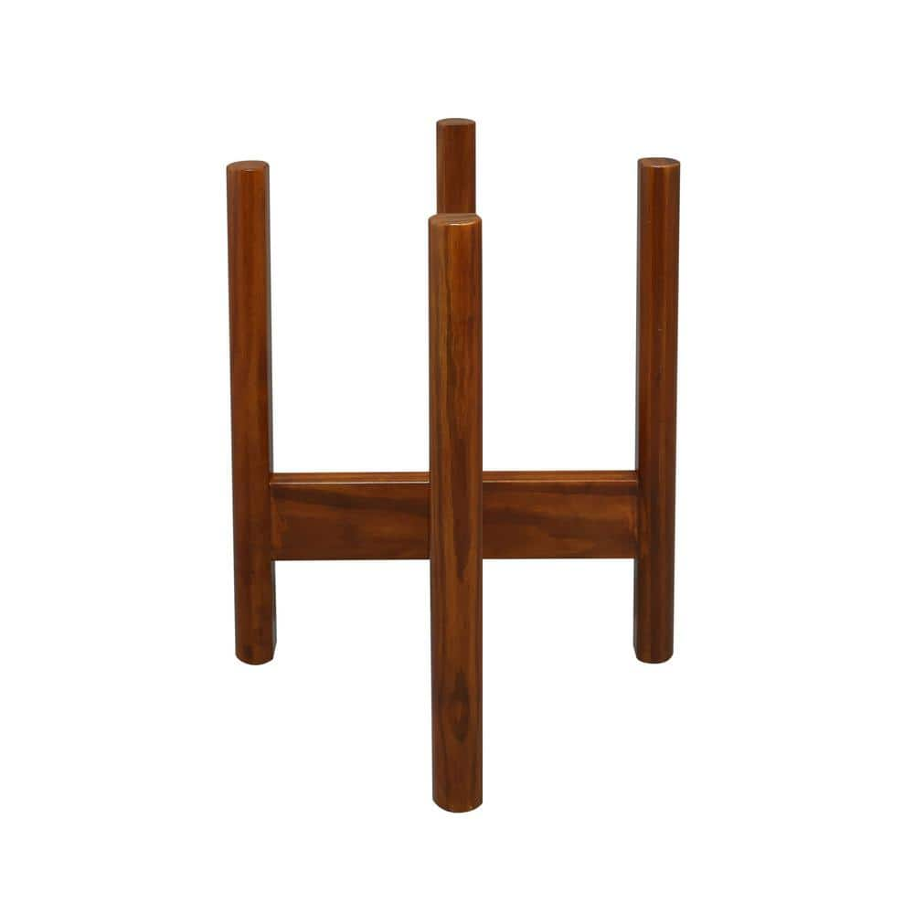 Casual Home 16 in. H Antique Mahogany Mid-Century Modern Wood Plant Display Stand 107-329