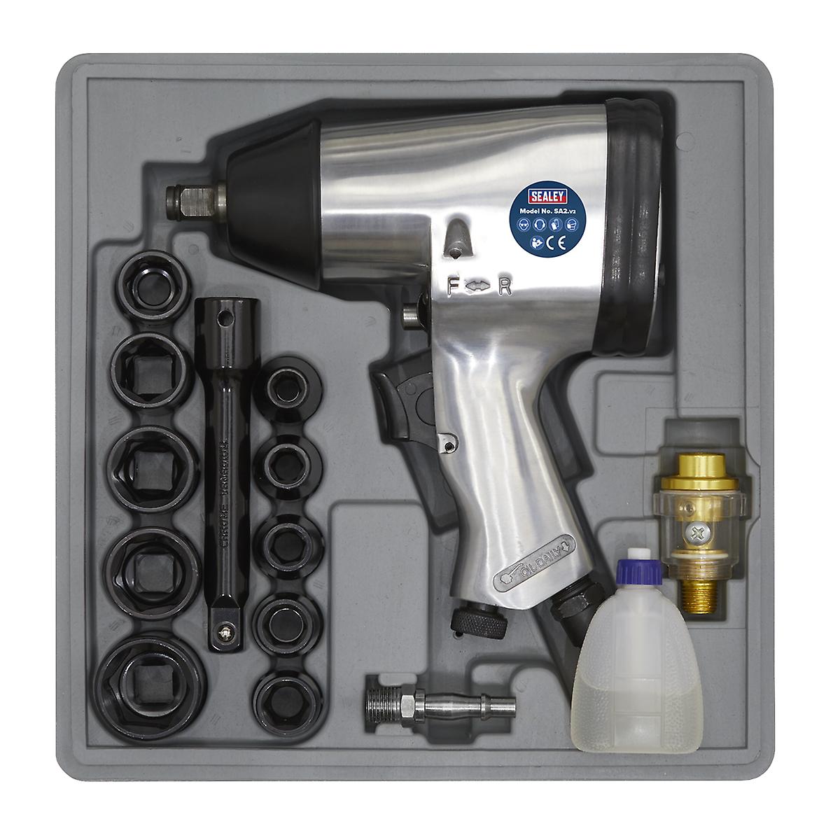 Sealey Sa2/Ts Air Impact Wrench Kit With Sockets 1/2Sq Drive