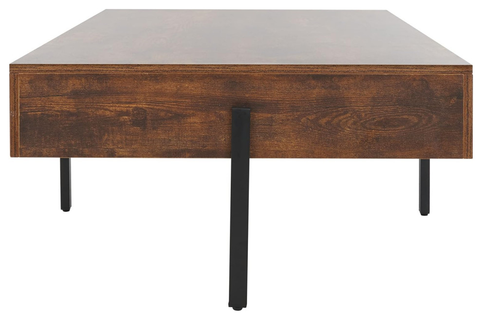 Modern Coffee Table  Metal Legs With Thick Rectangular Wood Top   Modern   Coffee Tables   by Decor Love  Houzz