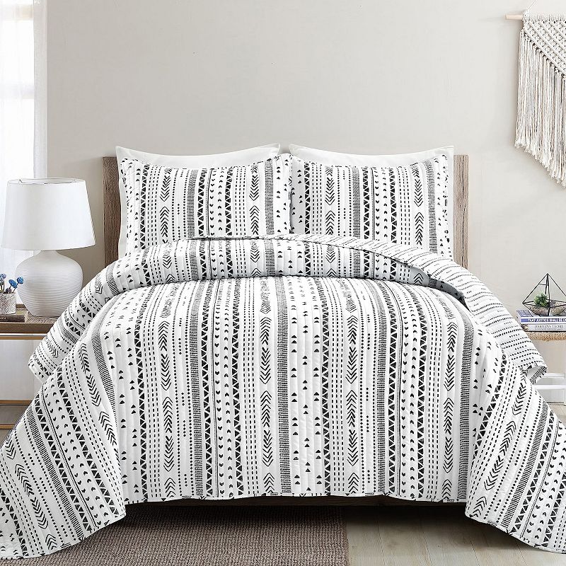 Lush Decor Hygge Stripe Quilt Set with Shams