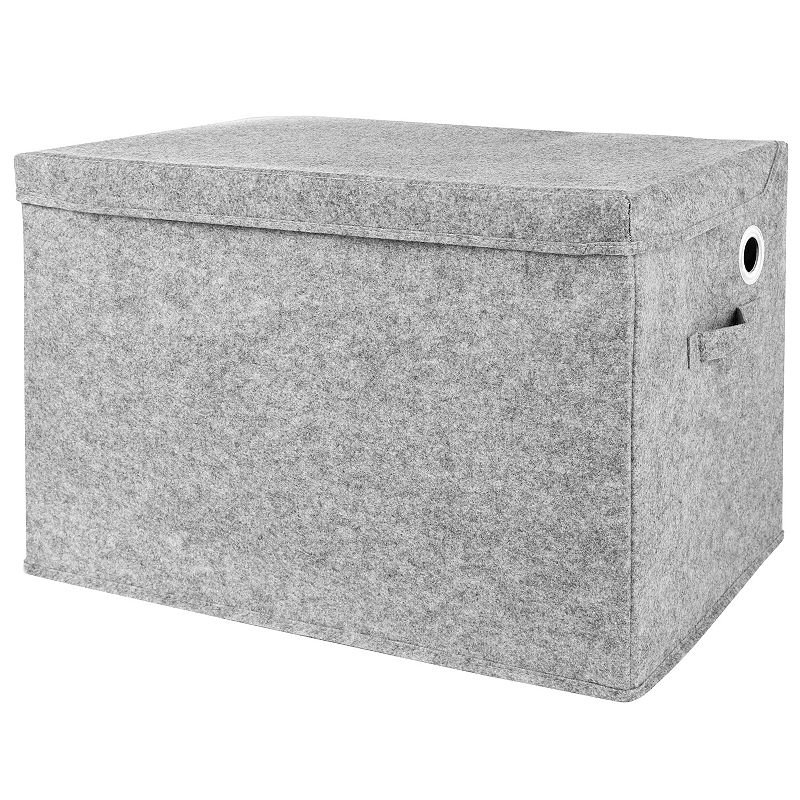 Sammy and Lou Light Gray Solid Color Felt Toy Box