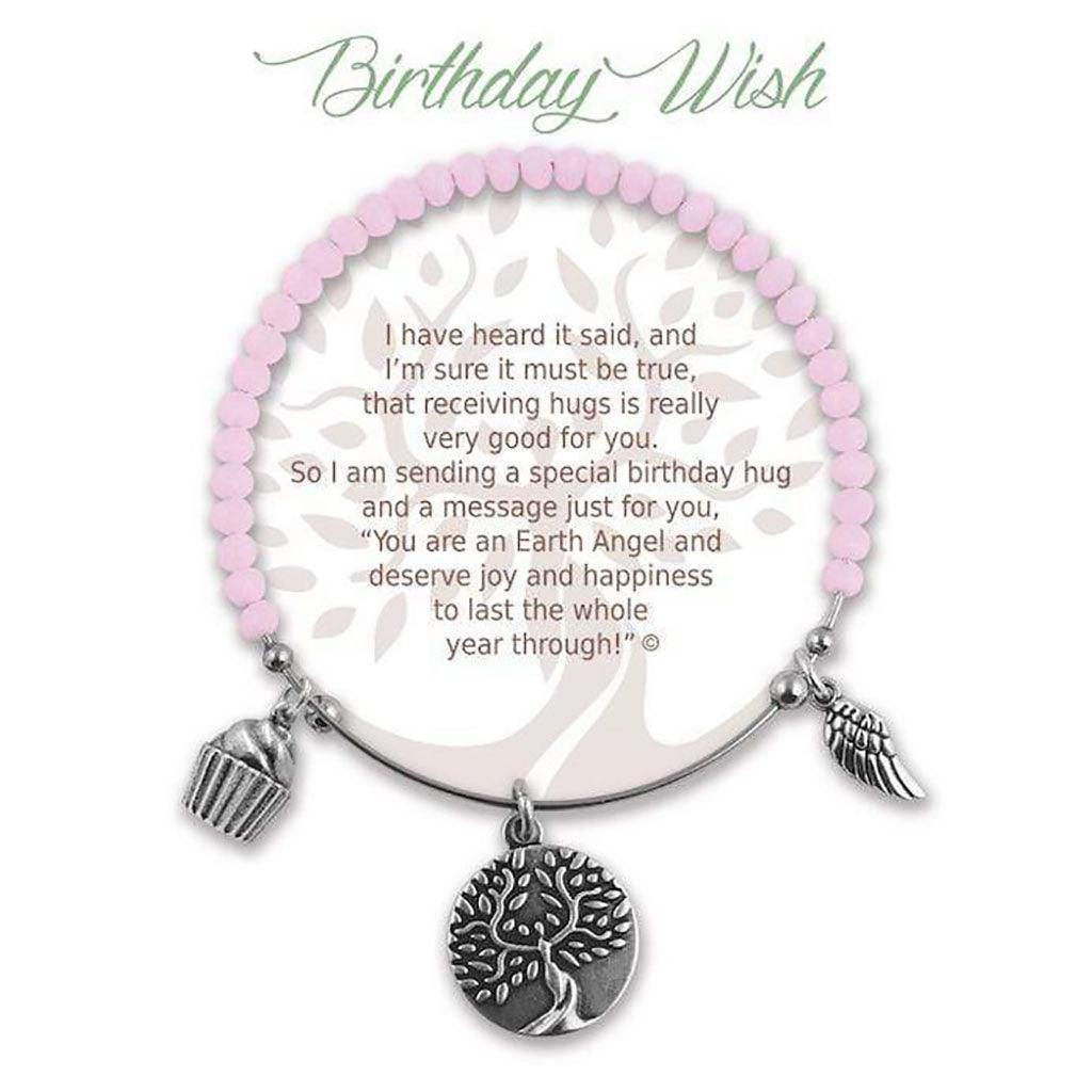 Earth Angel  Birthday Wish Radiant Pink Stone Bracelet