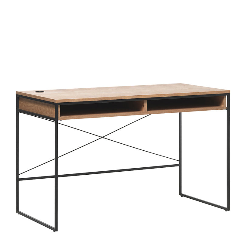 RIVOLI Study Desk 120cm -  Natural Oak & Black