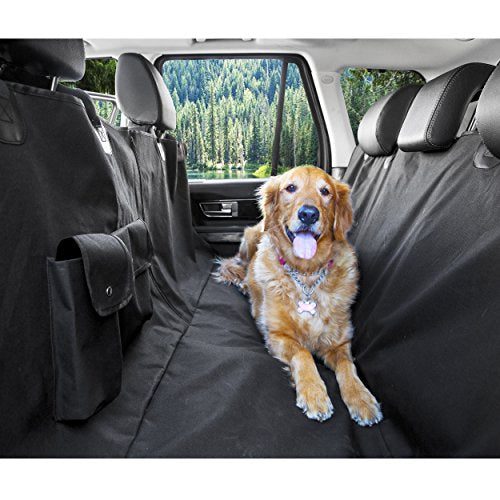 BarksBar Original Pet Seat Cover for Cars - Black， WaterProof and Hammock Convertible