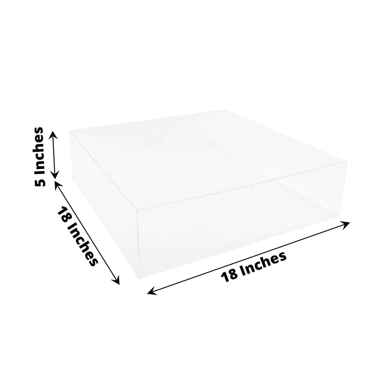 Clear Acrylic Cake Box Stand, Transparent Display Box Pedestal Riser with Hollow Bottom 18