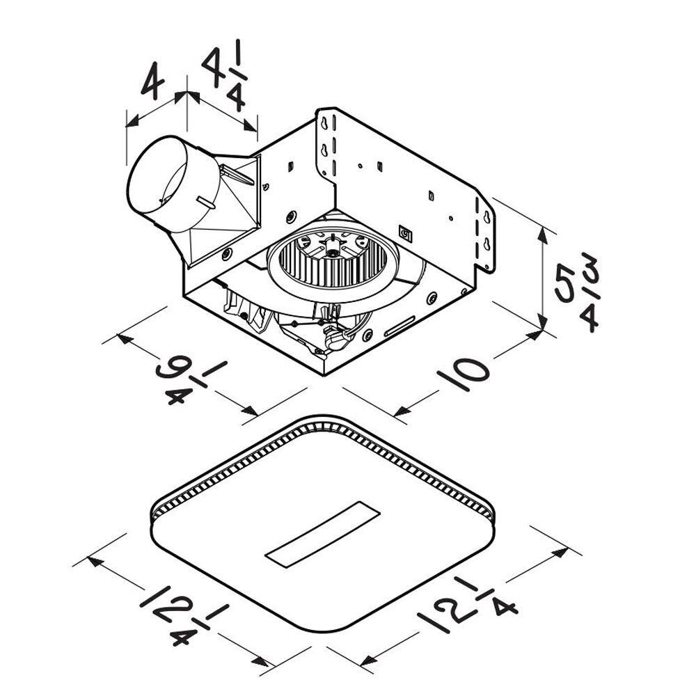 Broan-NuTone Easy to Install 80 CFM Bathroom Exhaust Fan with LED Clean Cover ENERGY STAR AERN80LK