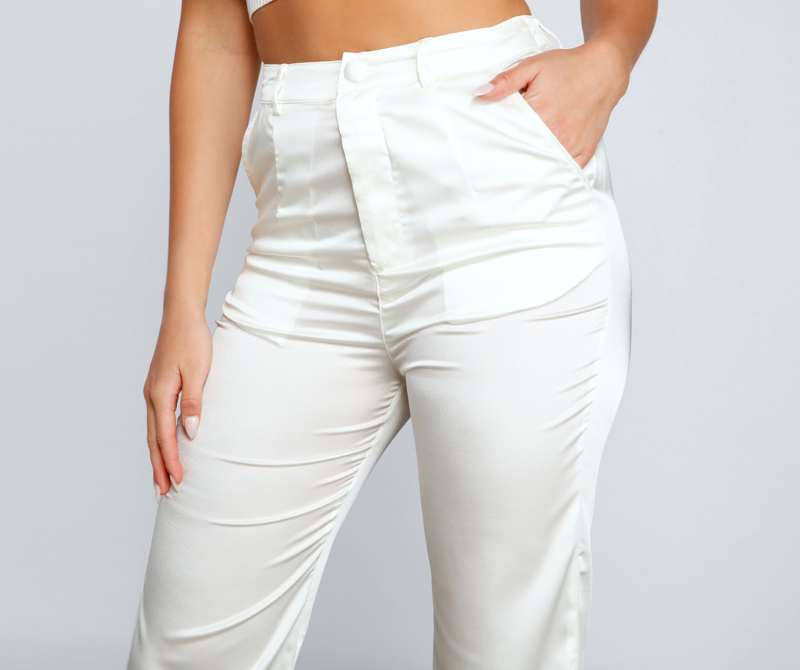 So Sleek Flared Satin Pants