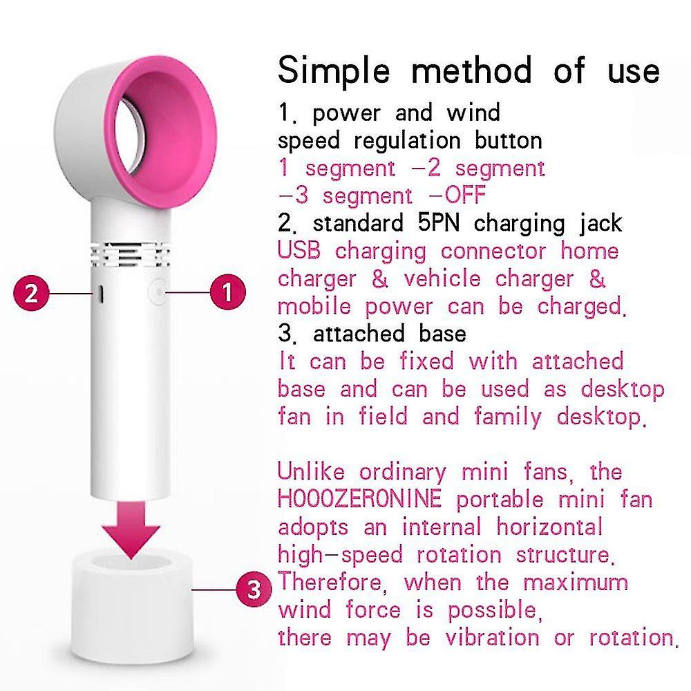 Rechargeable Portable Bladeless Fan Handheld Mini Cooler