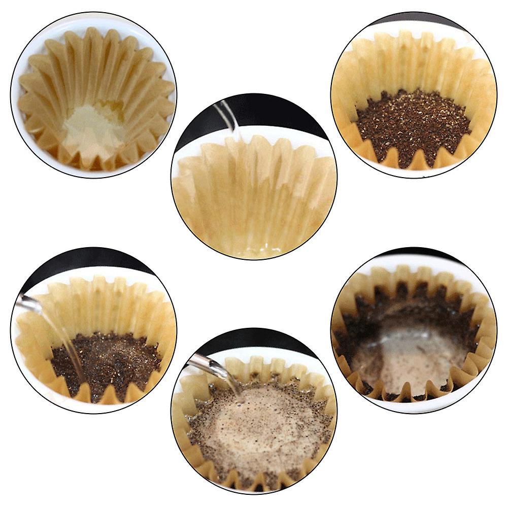 50pcs Disposable Wood Fiber Coffee Filters Cup Replacement (l)