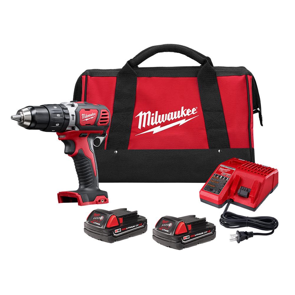 Milwaukee M18 Compact 1/2 in. Hammer Drill/Driver Kit with Compact Batteries 2607-22CT from Milwaukee