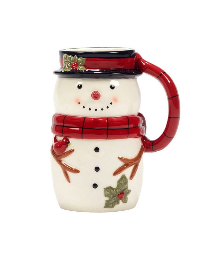 Certified International Joy of Christmas 18 oz 3-D Snowman Mugs Set of 4