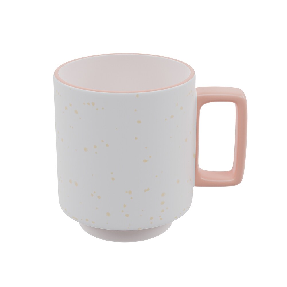 American Atelier Speckled Stackable Mugs Set of 2   14 oz