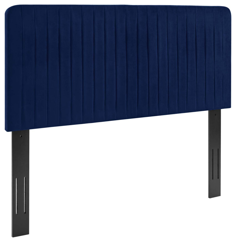 Milenna Channel Tufted Performance Velvet Full/Queen Headboard   Contemporary   Headboards   by Modern Furniture LLC  Houzz