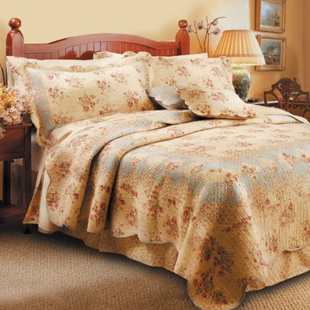 Greenland Home Fashions Bliss 100% Cotton Authentic Patchwork Quilt Set