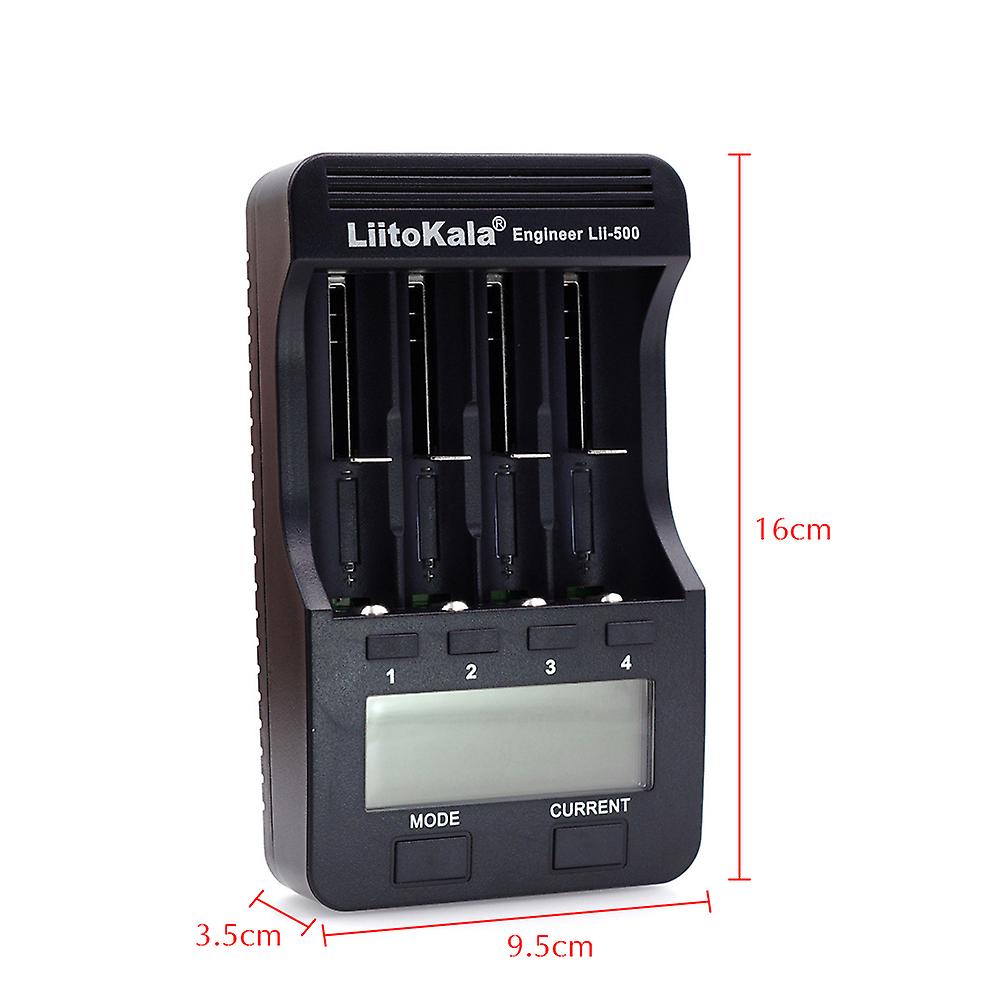 Liitokala Lii-500 4 Slots Smart Intelligent Battery Charger Kit For 3.7v Li-ion and 1.2v Ni-mh Rechargeable Battery Lcd Display  2pcs