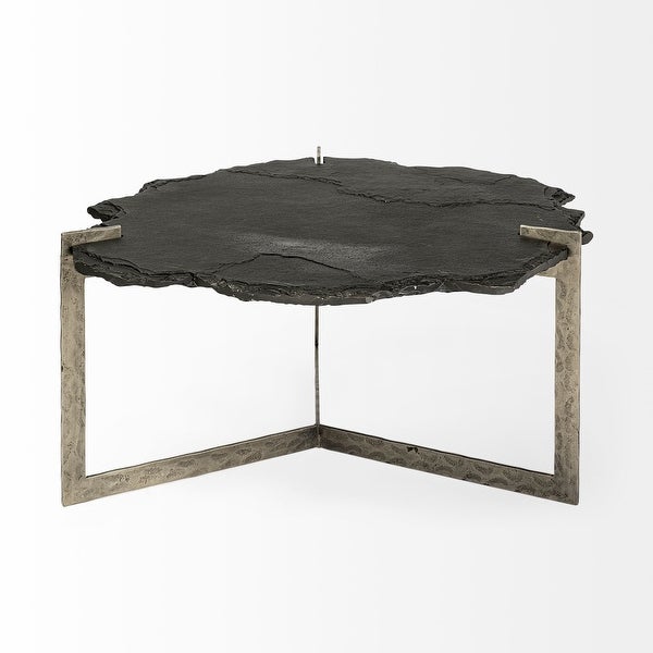 Shale I Black Slate Side Table