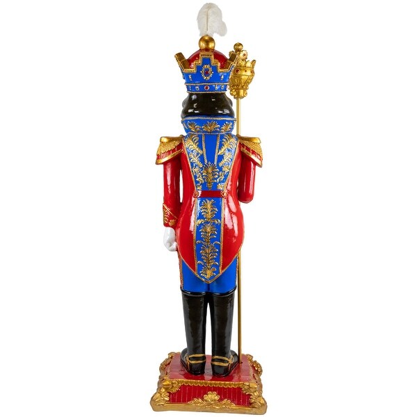 Standing Commercial Christmas Nutcracker Soldier Scepter 6.5' Red Blue