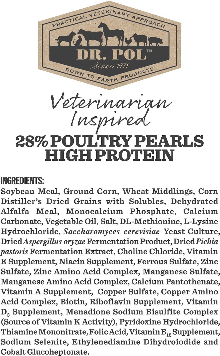 Dr. Pol High Protein 28% Poultry Pearls Complete Bird Feed