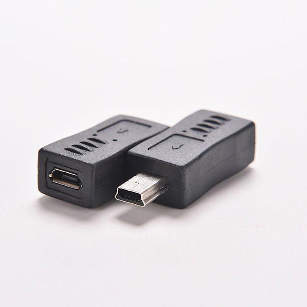 2pcs Black Micro Usb Female To Mini Usb Male Adapter Charger Converter Adaptor Drop Shipping