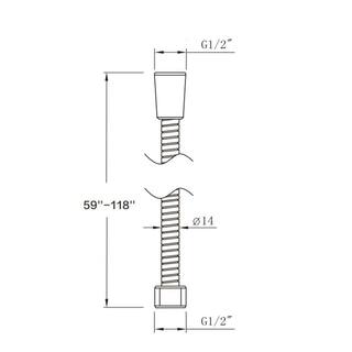 Nestfair 71 in. Stainless Steel Shower Hose in Brushed Nickel SX-DR501N