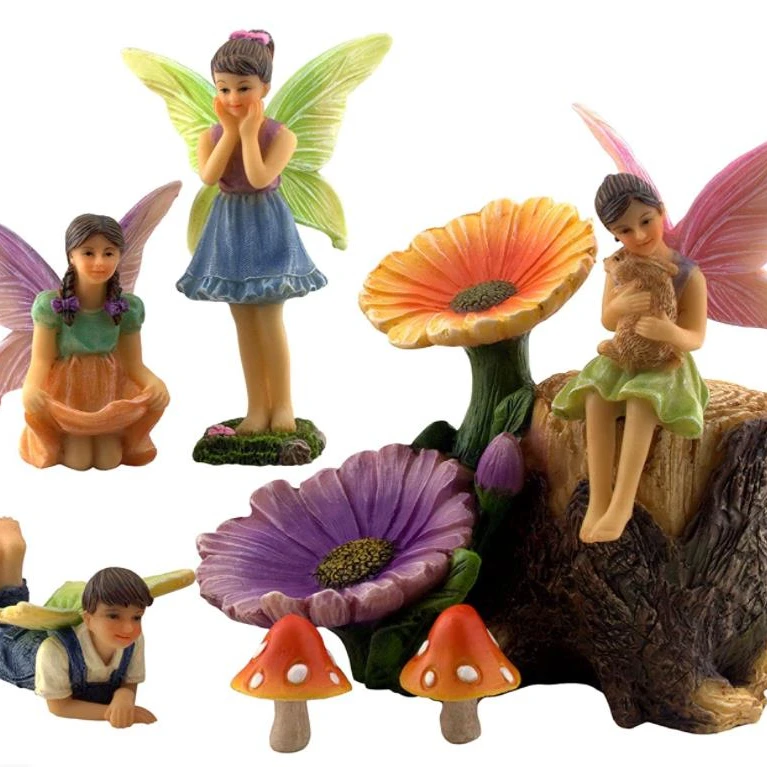 Fairy Garden Fairies Accessories  4 Fairies for an Outdoor Fairy Garden  Supplies for Fairy Garden Decorations 7 Piece Kit