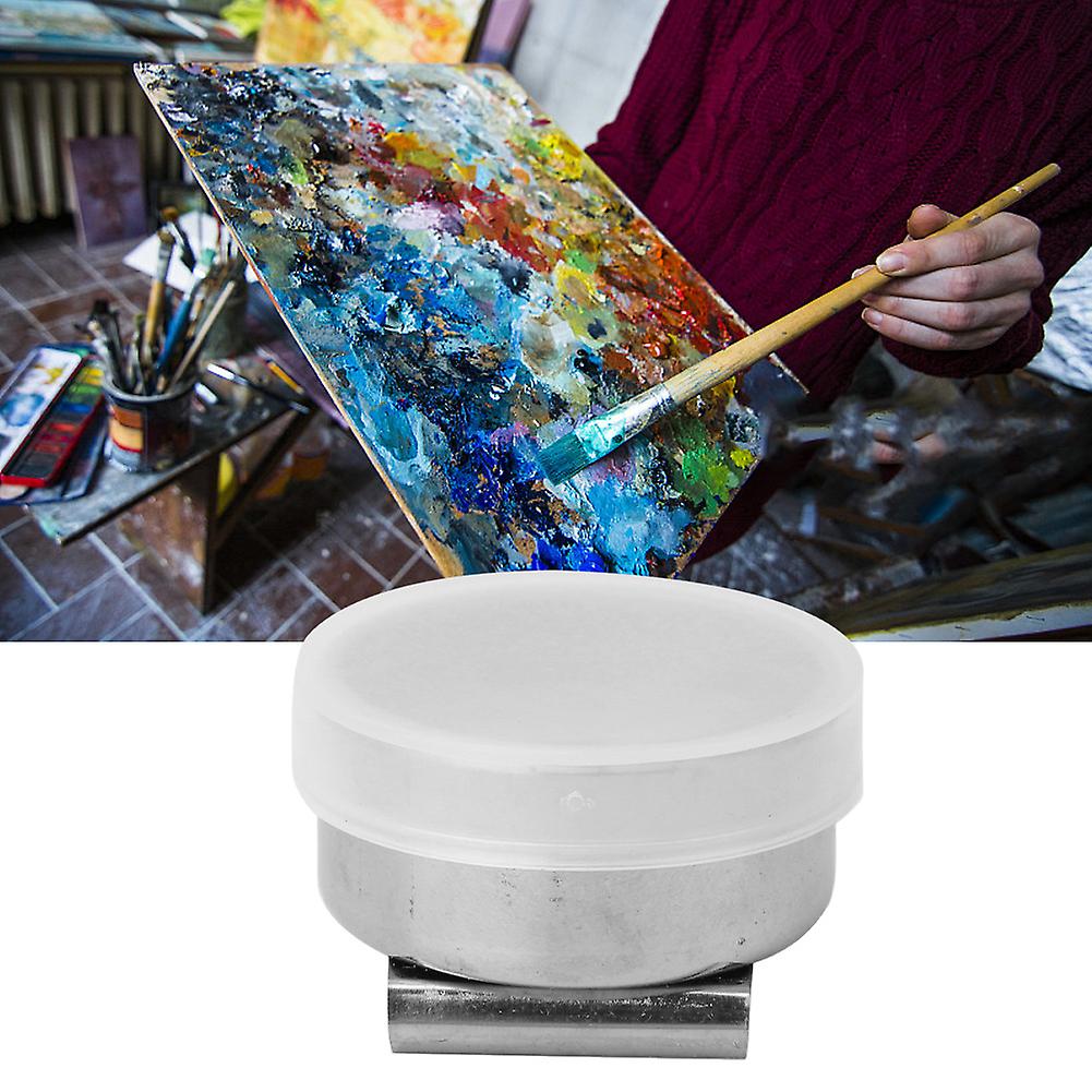 Stainless Steel Oil Painting Cup Double/single Dipper Palette Container Cup (f-307 With Cover)