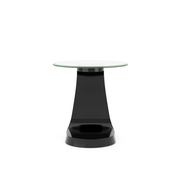 Furniture of America Crescendo Modern Glass Top 22-inch Side Table