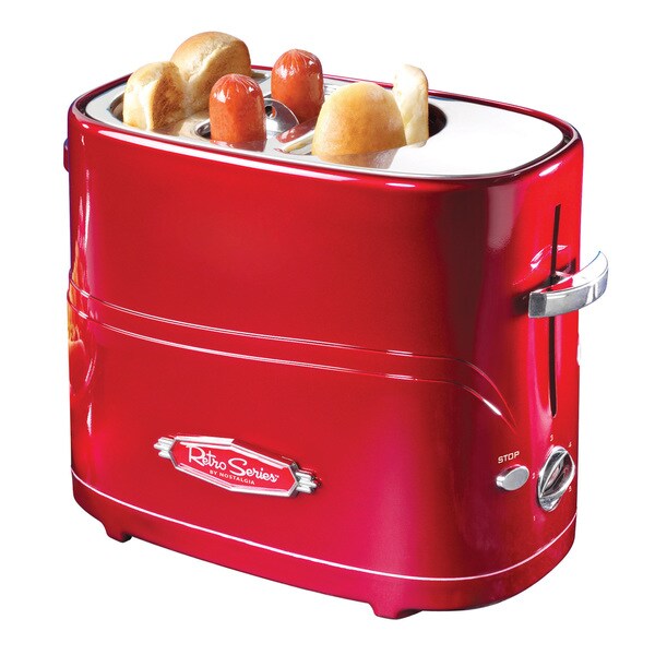 Nostalgia HDT600RETRORED Retro Series Pop-Up Hot Dog Toaster