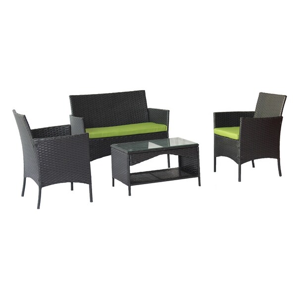 4 Piece Patio Outdoor Rattan Furniture for Garden - Overstock - 37028747