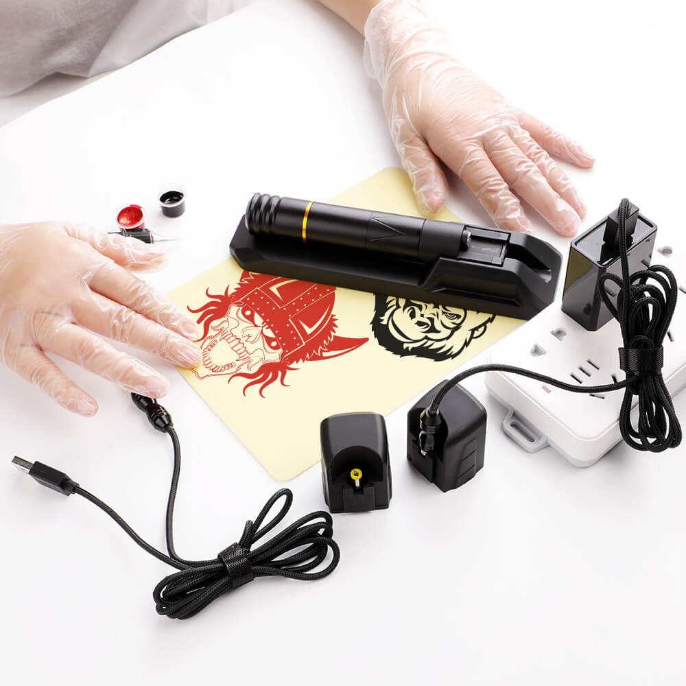 Bluerockt Wireless Tattoo Pen Machine with  Magnetic Switch Base