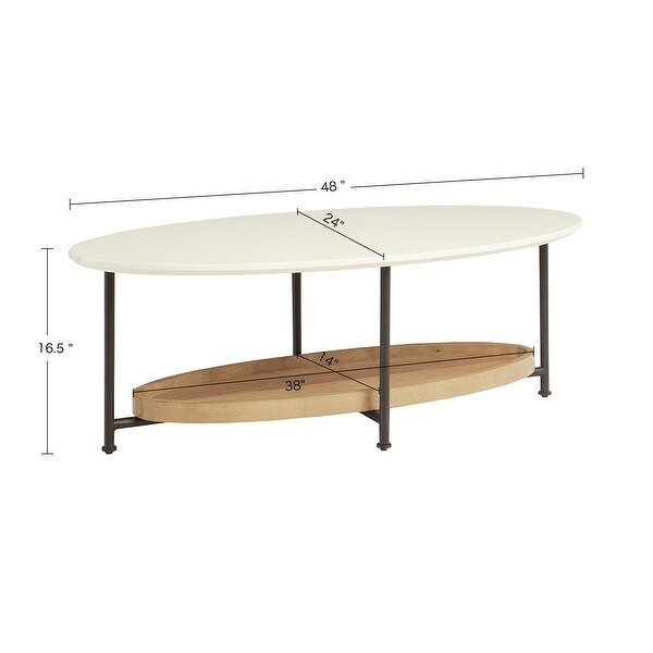 Madison Park Beauchamp White/ Natural Coffee Table