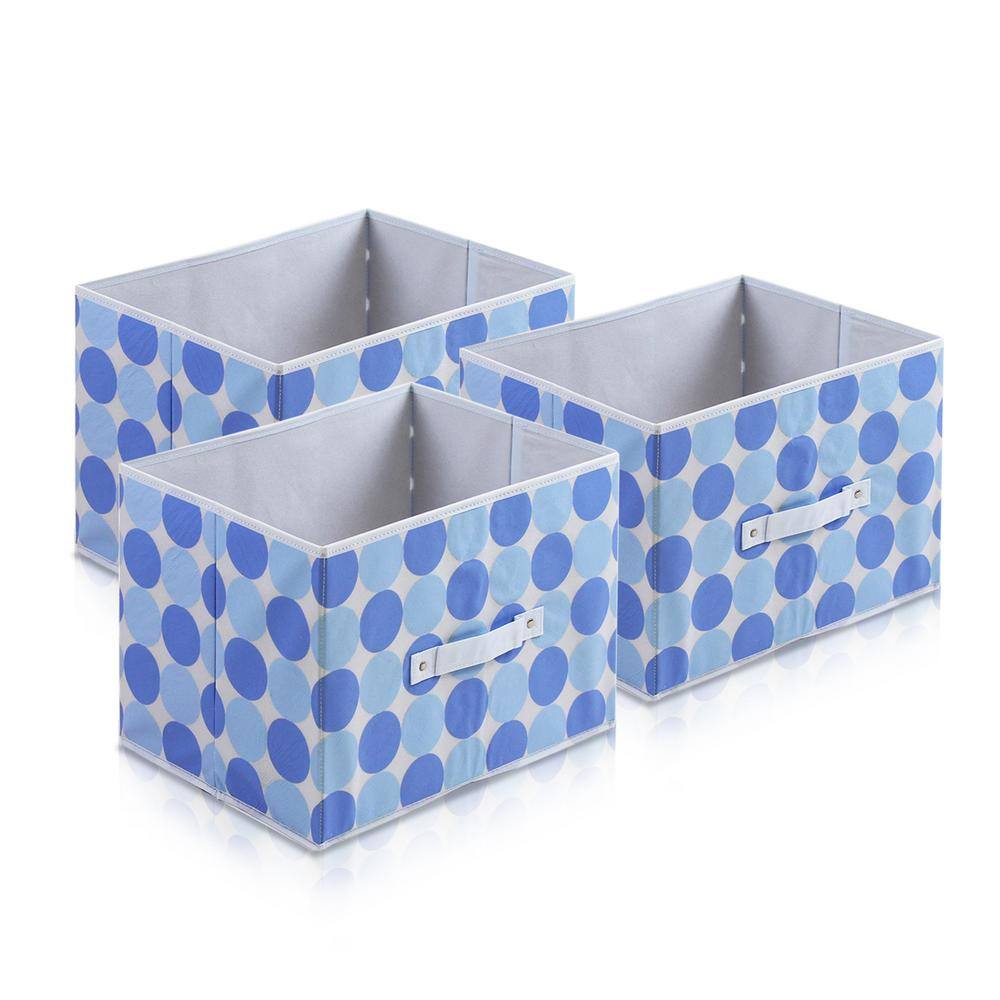 Furinno 10.5 in. H x 15 in. W x 10.75 in. D Blue Fabric Cube Storage Bin 3-Pack 3-11144BL