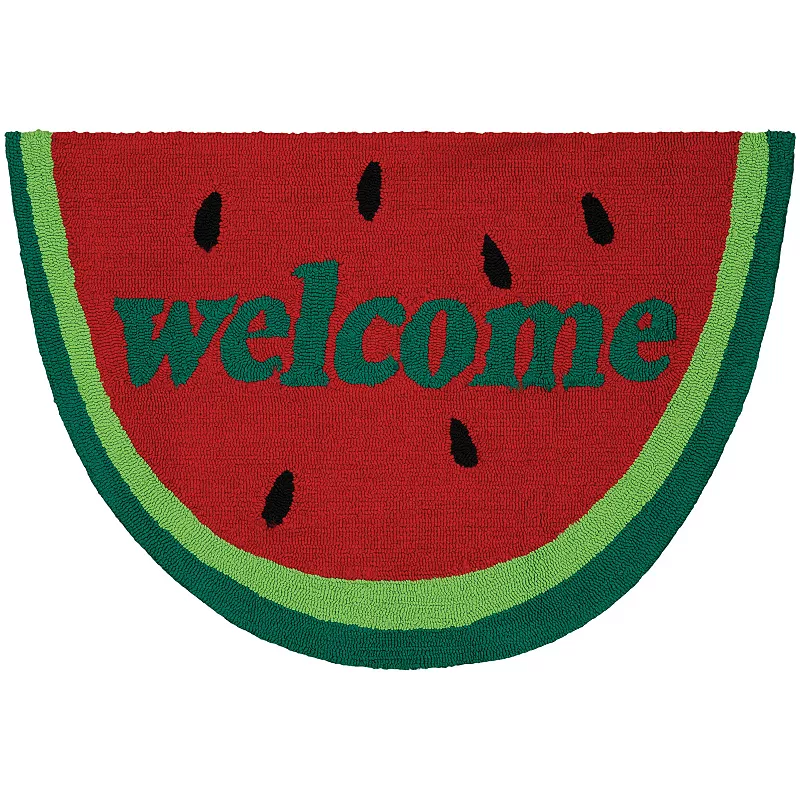 Couristan Covington Accents ''Welcome'' Slice Indoor Outdoor Rug - 2' x 3'