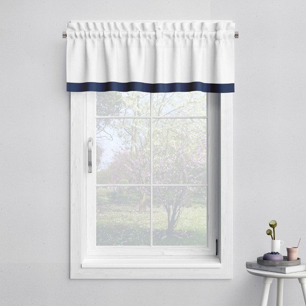 Bacati Mixnmatch Blue Band Window Valance