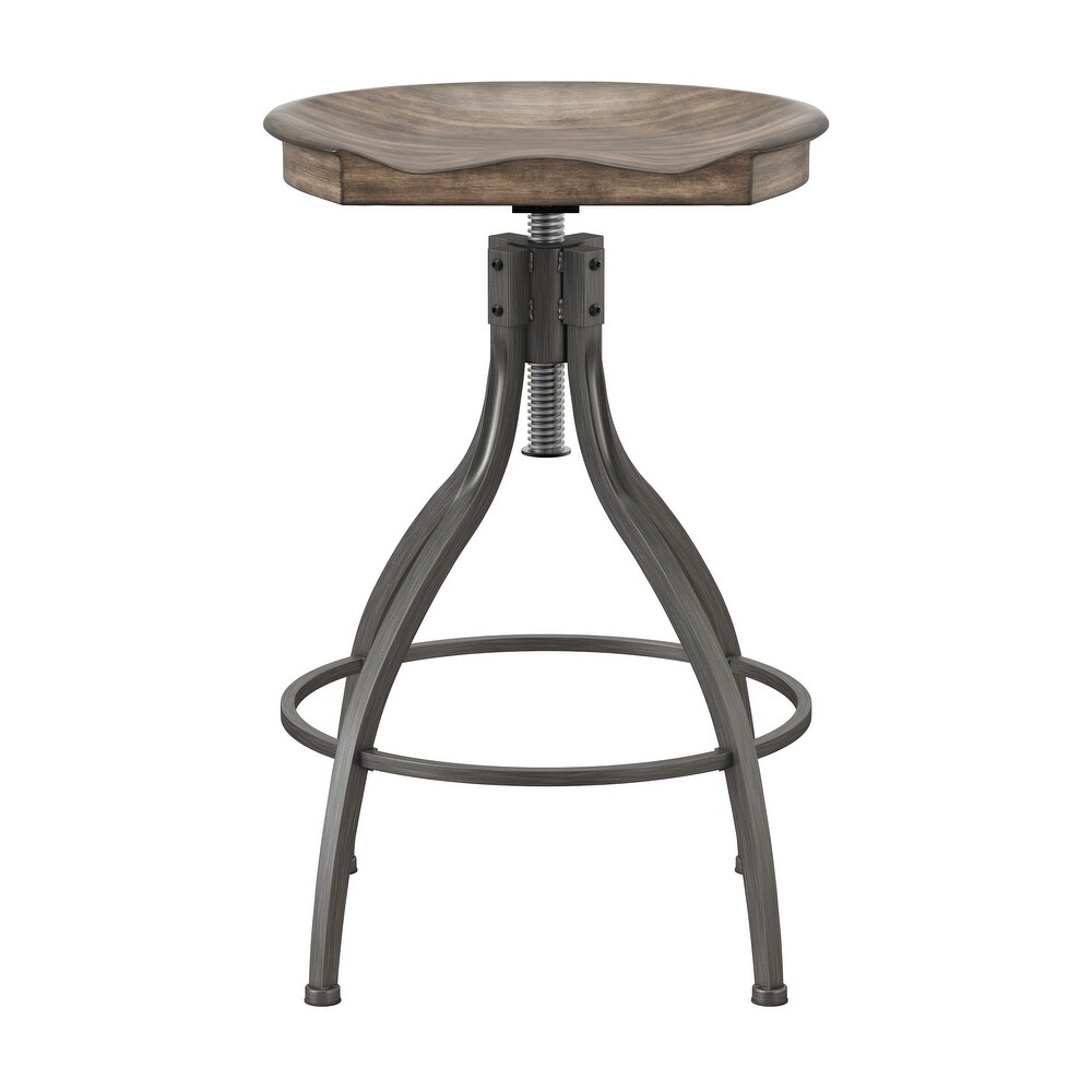 Hillsdale Worland Backless Metal Adjustable Height Swivel Stool