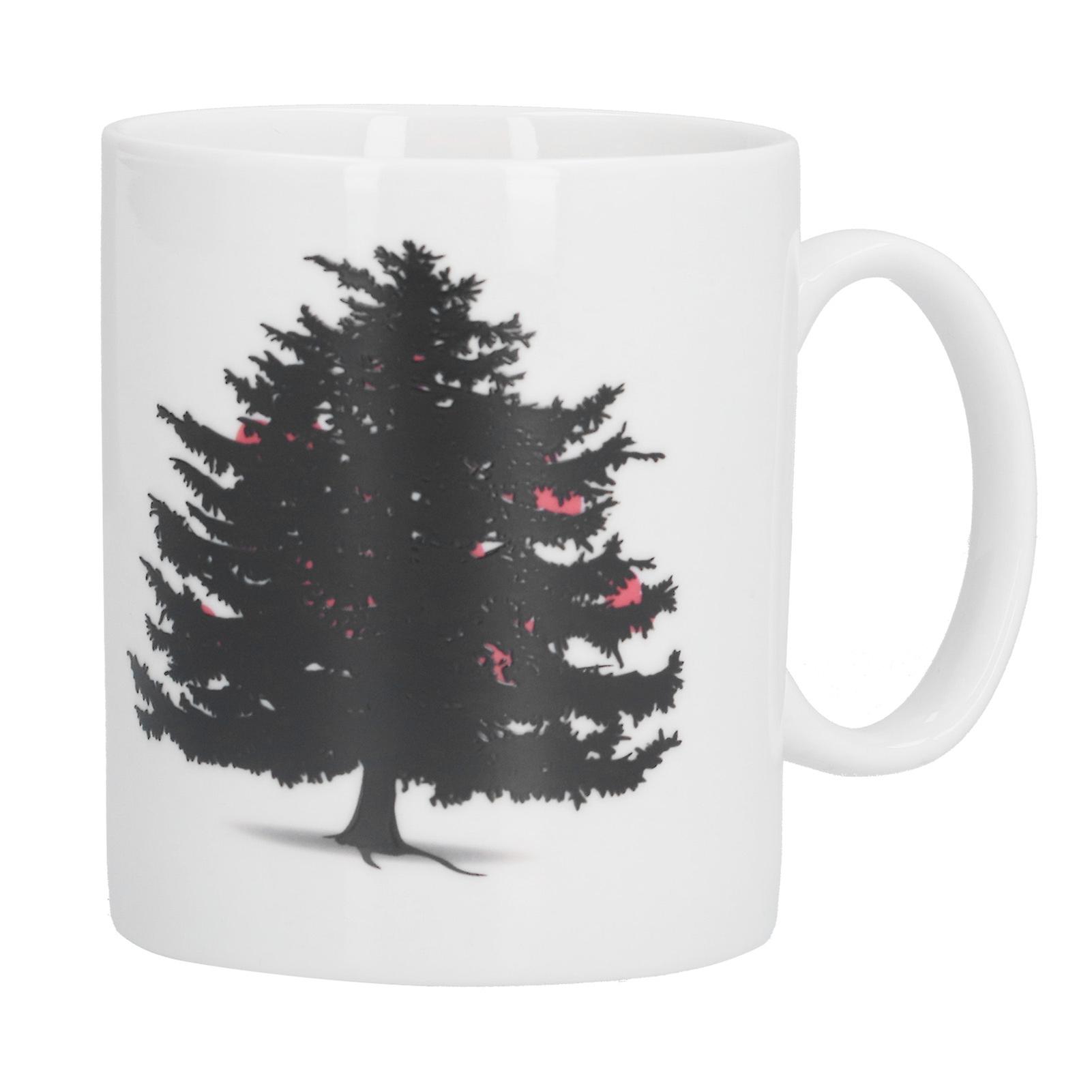 Christmas Trees Pattern Color Changing Mug Heat Induction Cup Ceramic Mug For Home Office