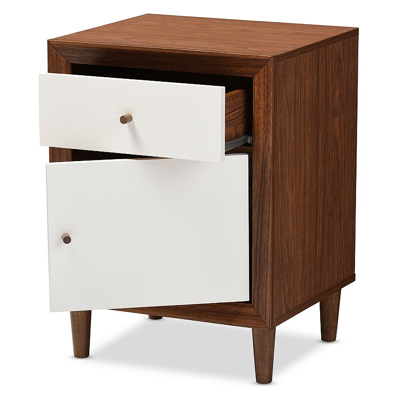 Baxton Studio Harlow Mid-Century Modern Scandinavian Nightstand