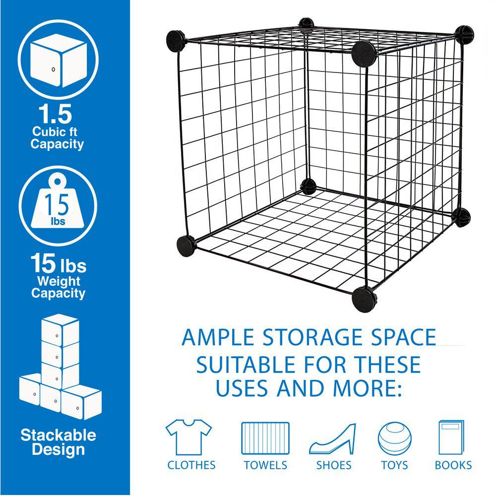 MOUNT-IT! 1 Gal. Wire Storage Cubes 6-Cube Metal Grid Organizer WI-4012