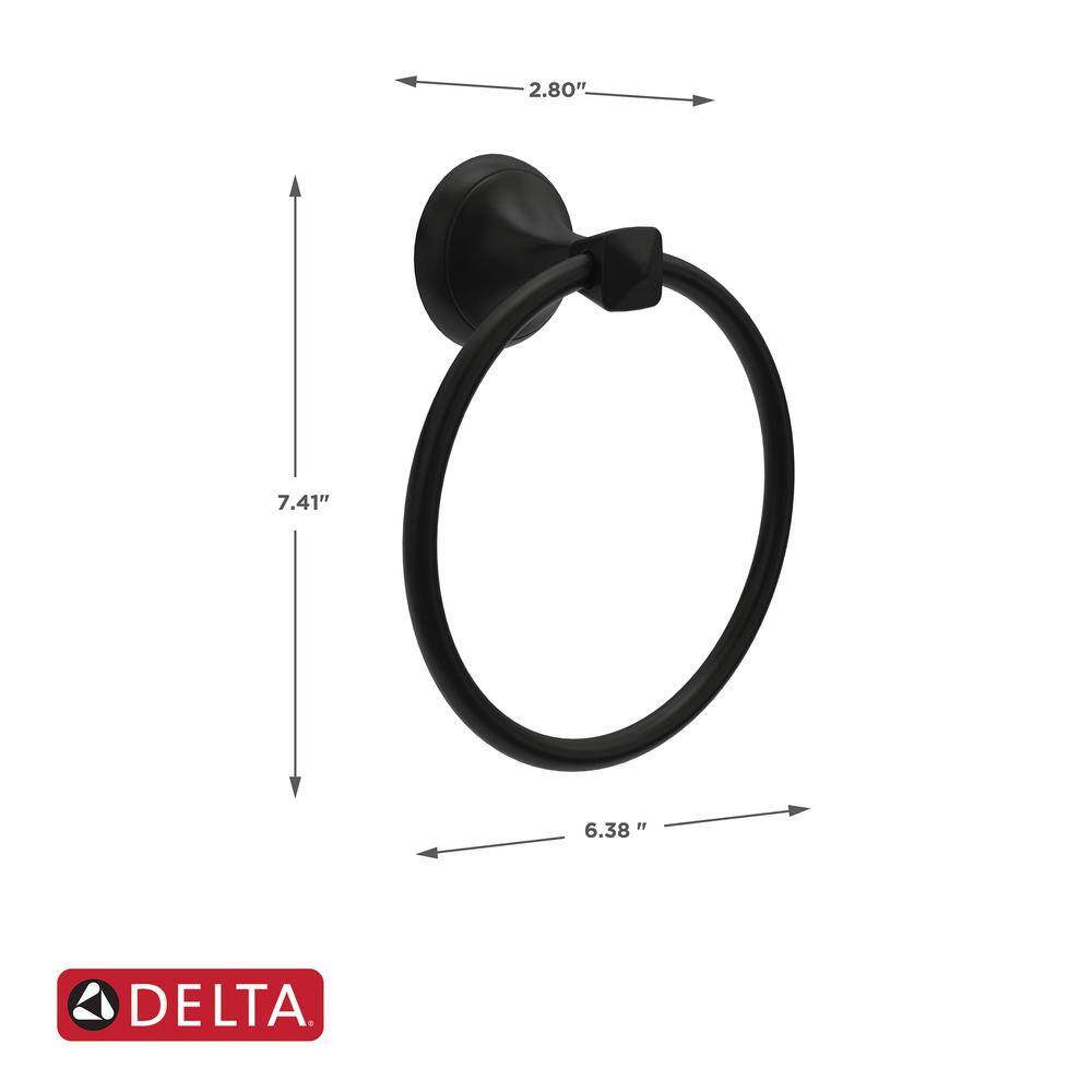 Delta Esato Wall Mount Towel Ring in Matte Black ESA46-MB