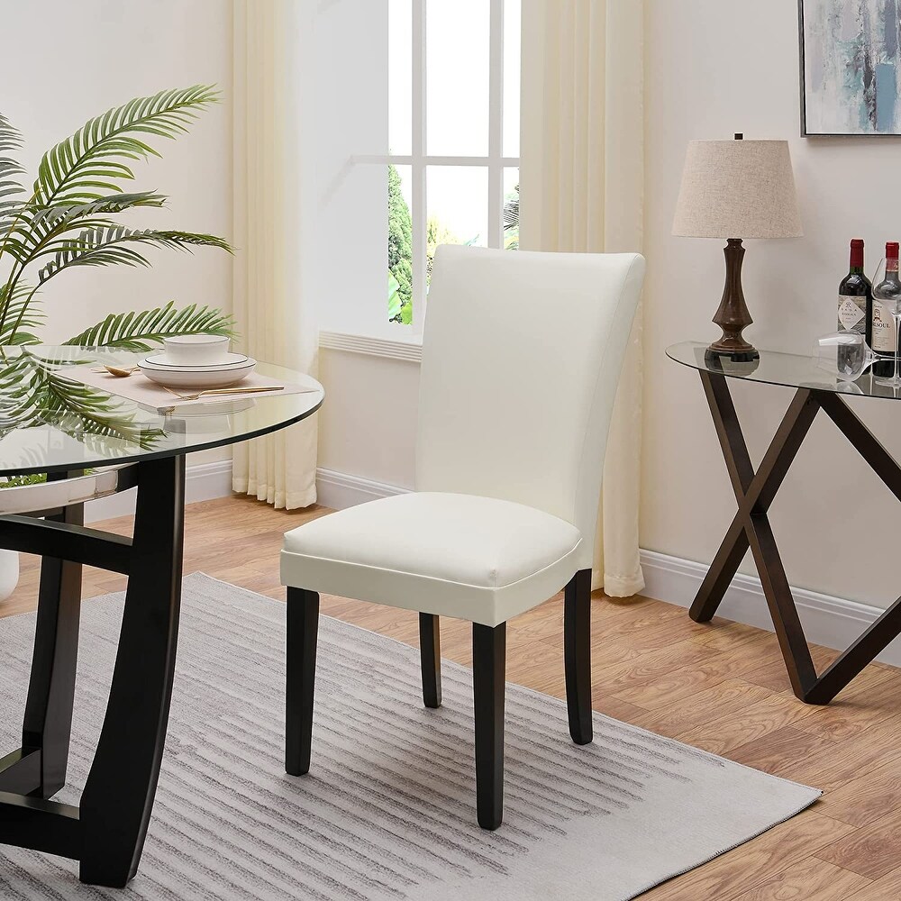 Faux Leather Dining Chairs Or Round Glass Dining Table