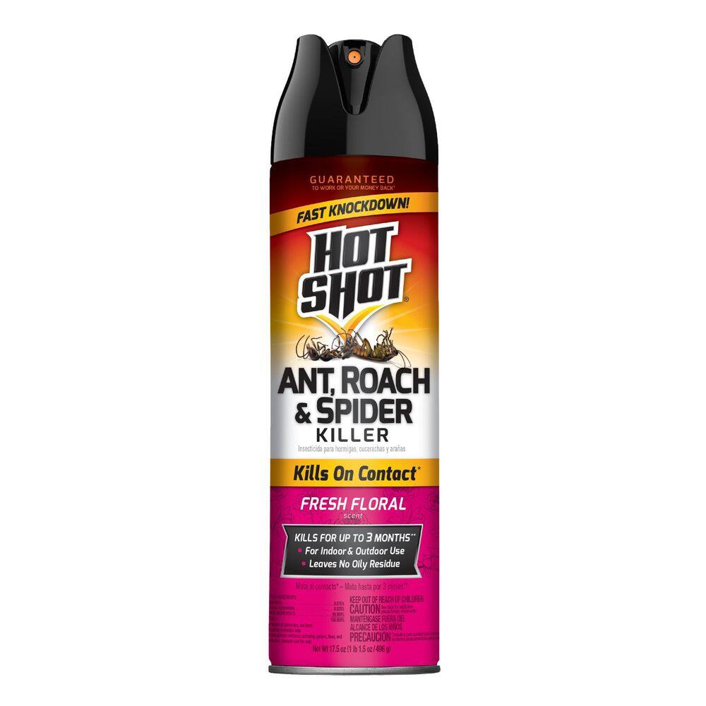 Hot Shot 17.5 oz. Ant Roach and Spider Insect Killer Aerosol Spray Fresh Floral Scent HG-96781