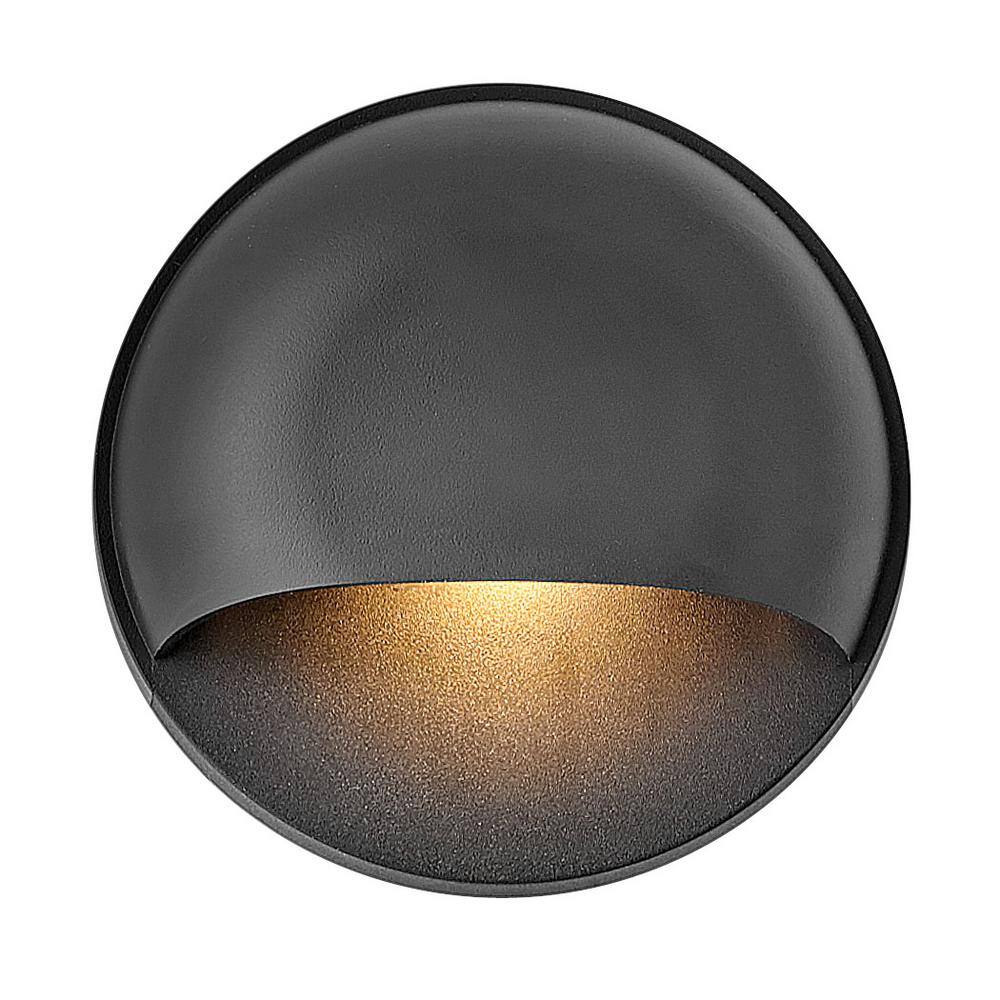 HINKLEY Hinkley Landscape Lighting Nuvi Round 12v Integrated LED Deck Sconce Black 15232BK