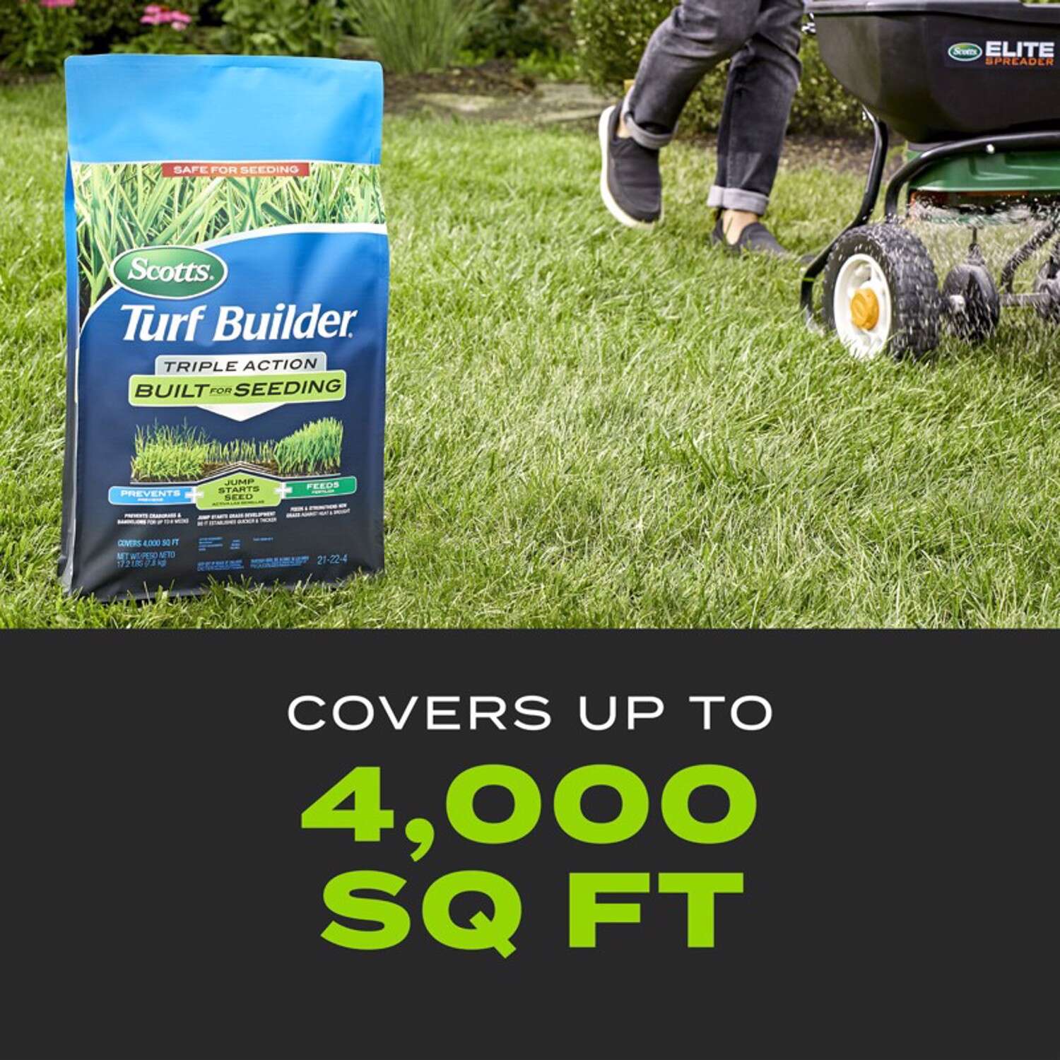 Scotts Turf Builder Pre Emergent Preventer and Fertilizer Lawn Fertilizer For All Grasses 4000 sq ft