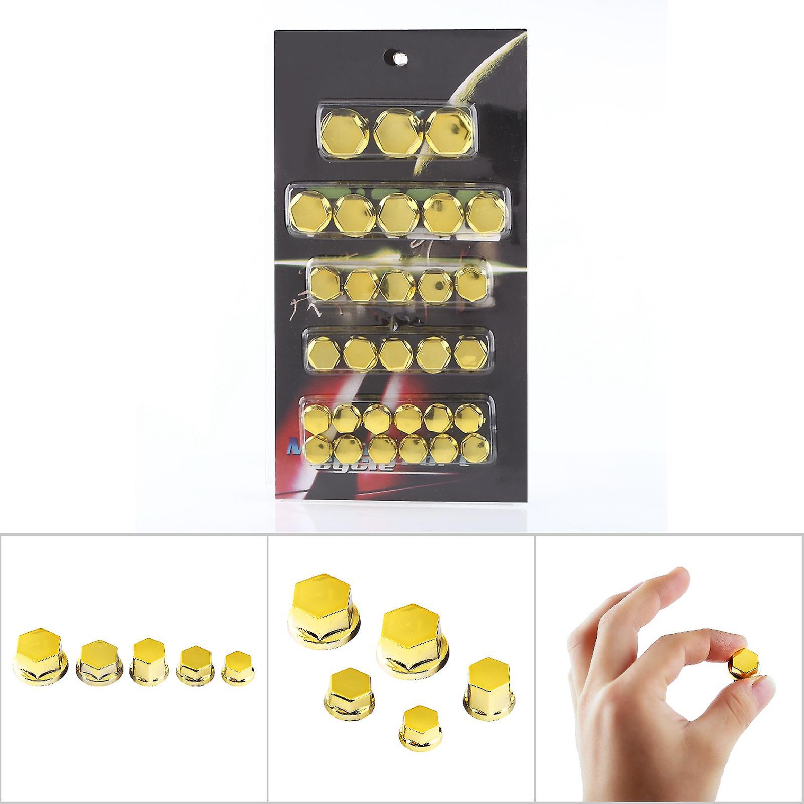 30pcs Motorcycle Motorbike Screw Nut Bolt Cap Cover Decoration For Yamaha Kawasaki Honda Golden