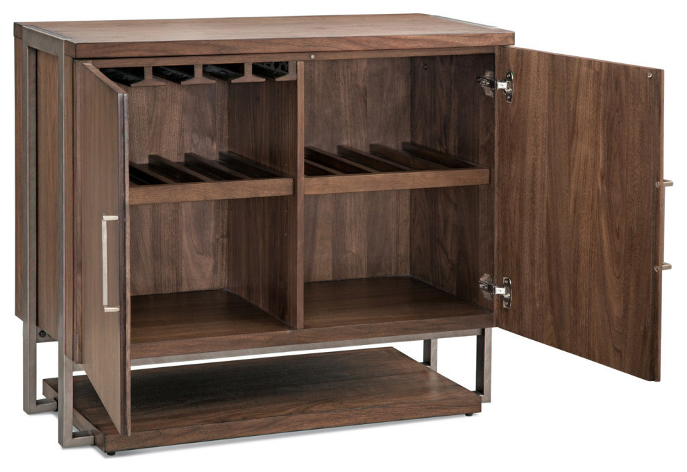 Brooke Cabinet Brown Steel  Wood   Midcentury   Accent Chests And Cabinets   by BASSETT MIRROR CO.  Houzz