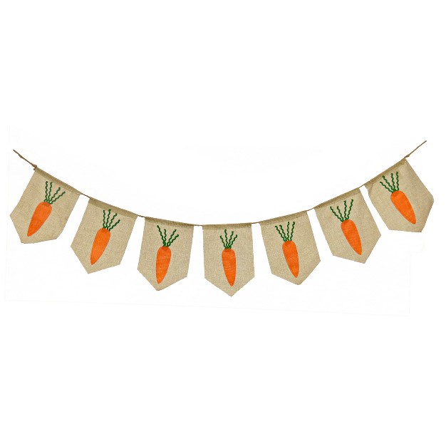 National Tree Company Carrots Hanging Banner Decoration Orange Easter Collection 70 Inches