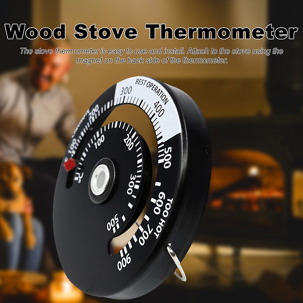 Magnetic Wood Stove Thermometer Fireplace Fan Stove Thermometer With Probehousehold High Sensitivity Barbecue Oven Temperature Meter No.266357